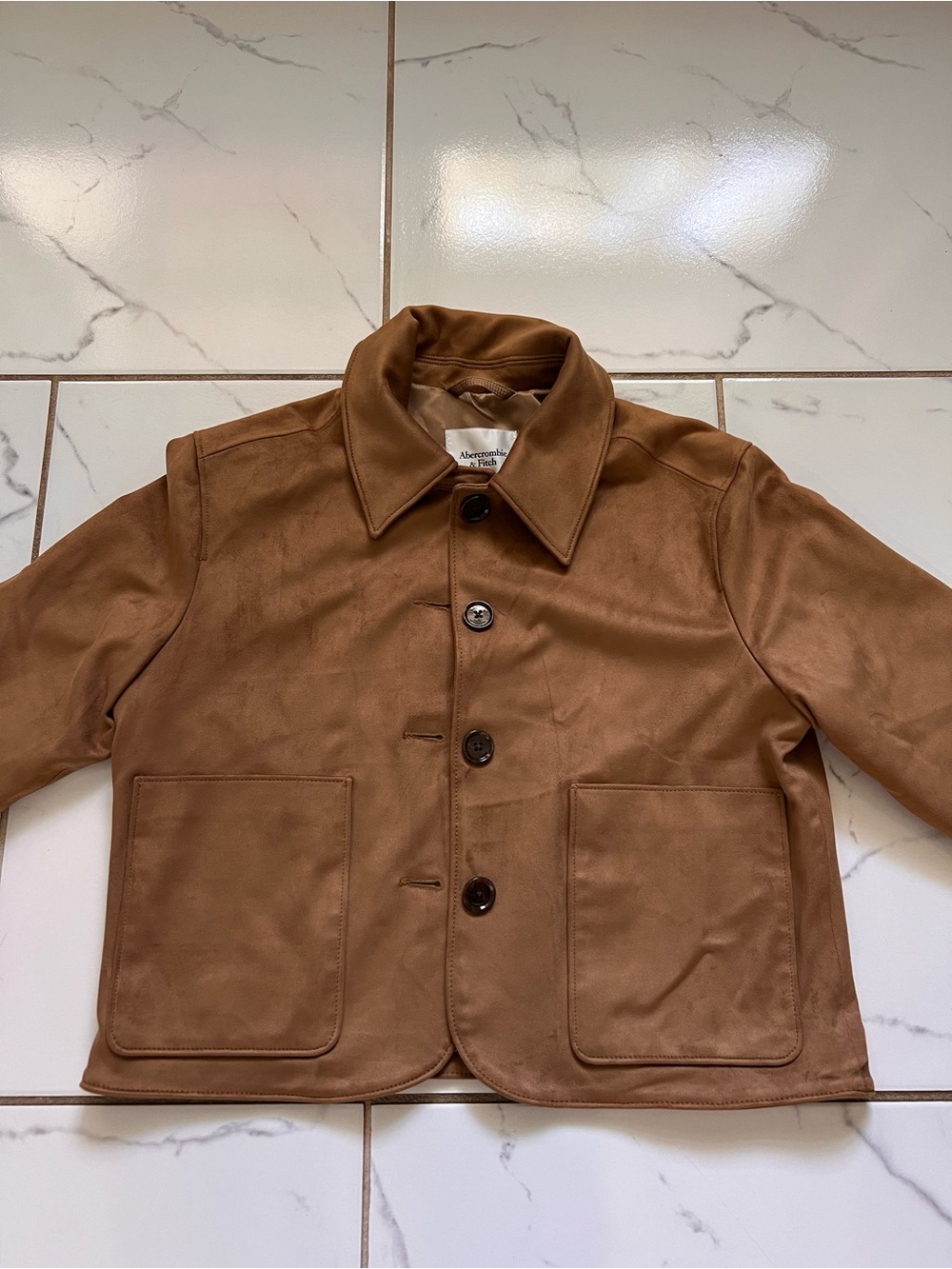 Abercrombie Suede Jacket Camel Size XS NWOT